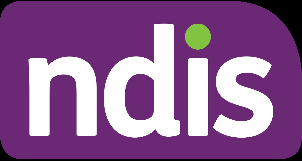 National Disability Insurance Scheme (NDIS) logo: lowercase white "ndis" lettering on a rounded purple background, with a green dot above the i.
