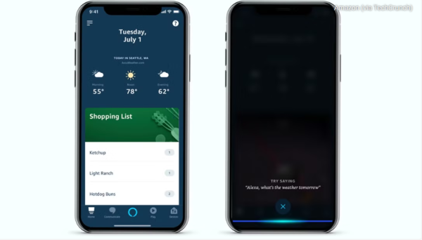 Alexa on a smartphone