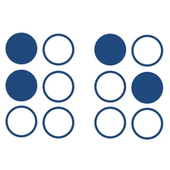 BrailleEasy app logo - a series of blue and white dots