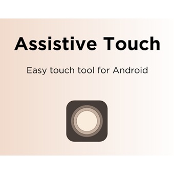 CREA Assistive Touch 'Easy tough tool for Android' tagline and greyscale square logo with circles in the middle