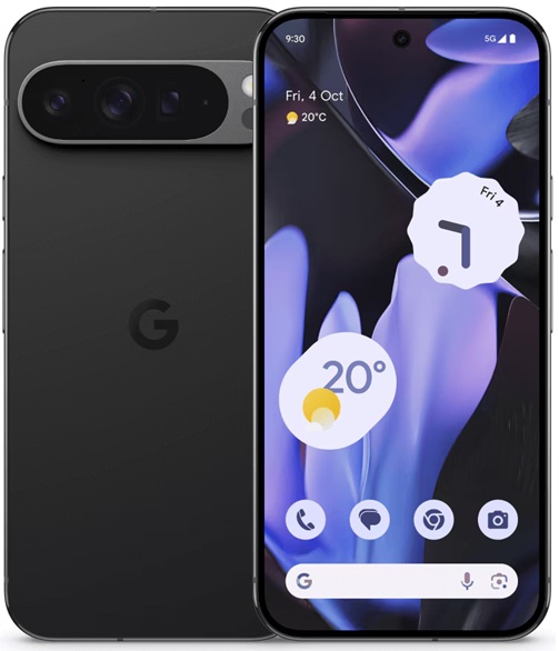 Front and back view of the Google Pixel 9 Pro